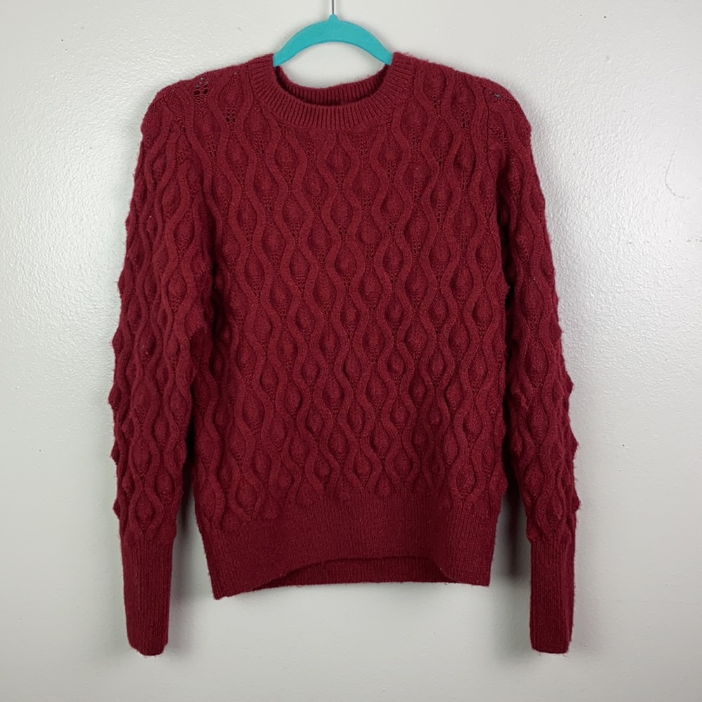 NWT Sweet Romeo | Bordeaux Popcorn Pullover Sweater M